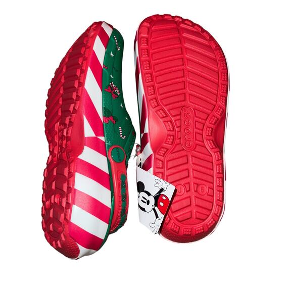 Disney's Mickey Mouse Minnie Mouse Christmas Holiday fleece lined crocs J6 - Picture 4 of 6